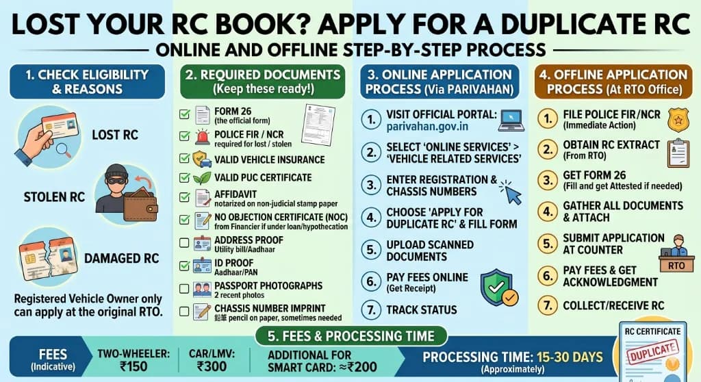 Lost RC Book? How to Apply for Duplicate RC Certificate Online